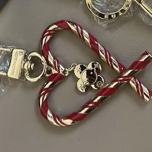 Louis Vuitton Red and Gold Holiday Vivinne Bag charm Keychain